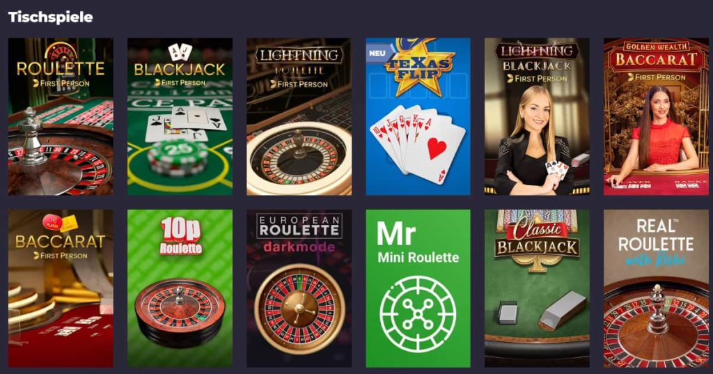 Tischspiele Casino mit 20 Euro Startguthaben